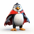 Cartoon Penguin Hero: A Realistic And Detailed 3d Rendering By Ccoin