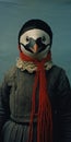 Experimental Filmmaking Analog Portrait Of A Penguin With Braided Braids And Trachten