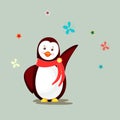 Penguine character in happy mood.