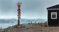 Penguins at a Chilean base in Antarctica