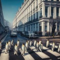 Penguins crossing London Road