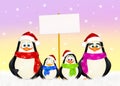 Penguins family at Christmas