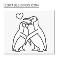 Penguins line icon