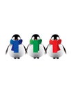 Penguins with scarves