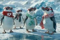 Penguins at the South Pole organize a fashion parade -2, AI generated