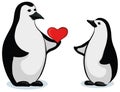 Penguins with Valentine heart Royalty Free Stock Photo