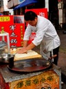 Pengzhou, China: Chef Making Chinese Pizza
