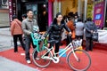 Pengzhou, China: Chinese Family with Bicycle