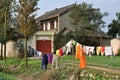 Pengzhou, China: Farm House with Laundry
