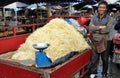 Pengzhou, China: Farmer Selling Bean Sprouts