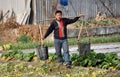 Pengzhou, China: Farmer with Water Buckets Royalty Free Stock Photo