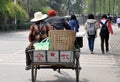 Pengzhou, China: Farmers in Bicycle Cart