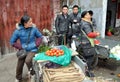 Pengzhou, China: Food Vendors at Marketplace