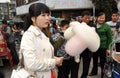 Pengzhou, China: Girl with Cotton Candy