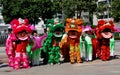 Pengzhou, China: Lion Dancers