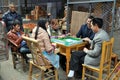 Pengzhou,China: People Playing Mahjong