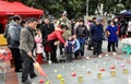 Pengzhou, China: People Playing Ring Toss