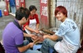 Pengzhou, China: Restaurant Workers Preparing Food Royalty Free Stock Photo