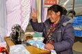 Pengzhou, China: Seamstress with Sewing Machine