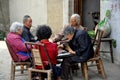Pengzhou, China: Seniors Playing Cards