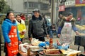 Pengzhou, China: Street Vendors Selling Food