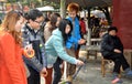 Pengzhou, China: Teens at Amusement Park Royalty Free Stock Photo