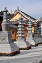 Pengzhou, China: Tibetan Style Pagodas at Chinese Temple