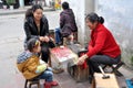 Pengzhou, China: Woman Selling Jewelry