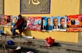 Pengzhou, China: Woman Selling Political Posters