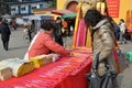 Pengzhou, China: Woman Shopping for Fireworks