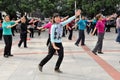 Pengzhou, China: Women Doing Tai 'Chi Royalty Free Stock Photo