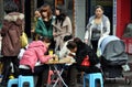 Pengzhou, China: Women Eating & Shopping