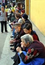 Pengzhou, China: Women at the Long Xing Temple