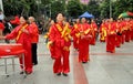 Pengzhou, China: Women's Waist Drum Band