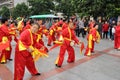 Pengzhou, China: Women's Waist Drum Band