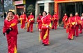 Pengzhou, China: Women's Waist Drum Band