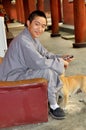 Pengzhou, China: Young Monk at Temple