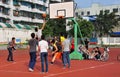 Pengzhou,China: Youths Playing Basketball