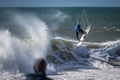 Peniche, Portugal - Oct 25th 2017 - A surfer surfing a wave during the World Surf League`s 2017 MEO Rip Curl Pro Portugal surf co