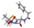 Penicillin G sticks molecular model