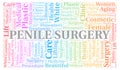 Penile Surgery typography word cloud create with the text only. Type of plastic surgery