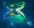 Peninsula Turtle Surface Breathing Royalty Free Stock Photo
