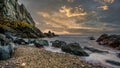 The Peninsula of Howth Head, Dublin, Dublin County, Seashore of cliffs, bays and rocks landscape, Ireland Royalty Free Stock Photo