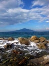 Vesuvius, seen from the Sorrento coast Royalty Free Stock Photo