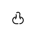 Penis icon. Simple style erotic shop poster background symbol. Penis brand logo design element. Penis t-shirt printing. Vector for