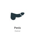 Penis vector icon on white background. Flat vector penis icon symbol sign from modern medical collection for mobile concept and