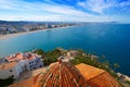 Peniscola aerial beach village in Castellon Royalty Free Stock Photo