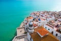 Peniscola beach and Village aerial view in Castellon Spain Royalty Free Stock Photo