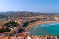 Peniscola Spain north and south beaches with town and sea view Costa del Azahar