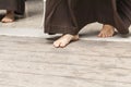 Penitent with bare feet Royalty Free Stock Photo